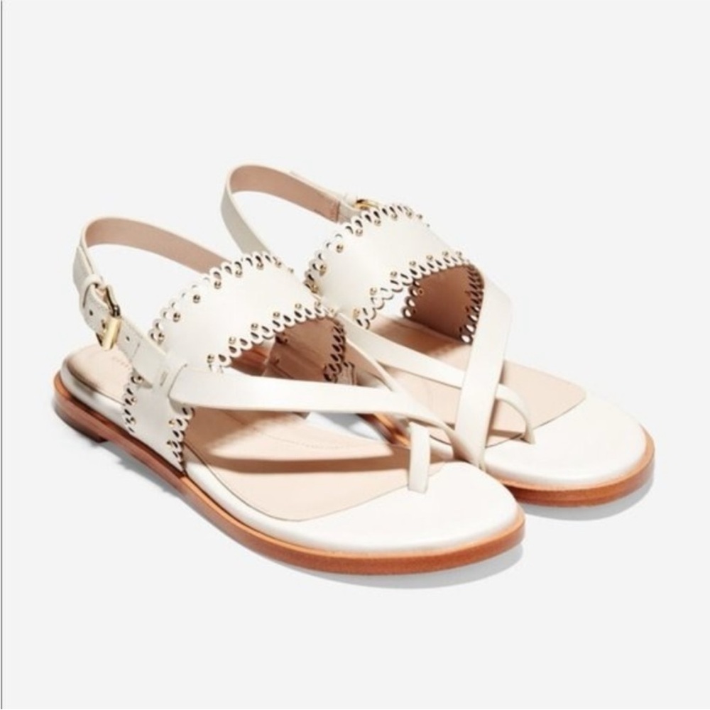 Cole Haan Anica Scallop Sandals in White